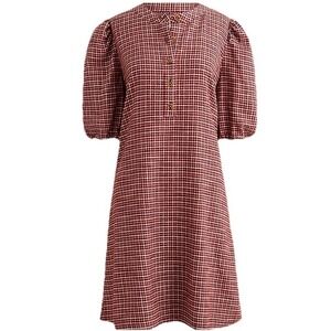 J.‎ Crew Red Brushed Flannel Heritage Plaid Popover Dress Small Soft 100% Cotton
